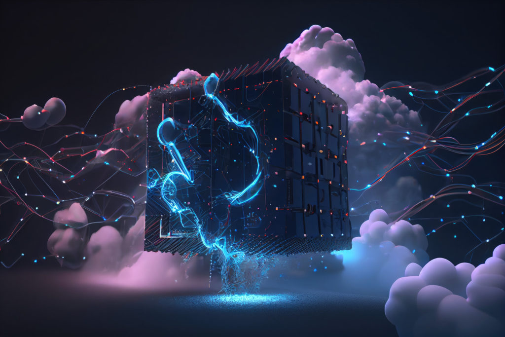 blockchain cube graphic